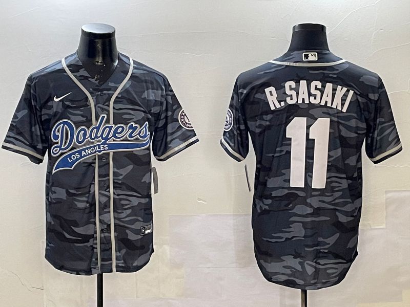Men Los Angeles Dodgers #11 R.Sasaki Camo Joint Name 2025 Nike MLB Jersey style 1->los angeles dodgers->MLB Jersey